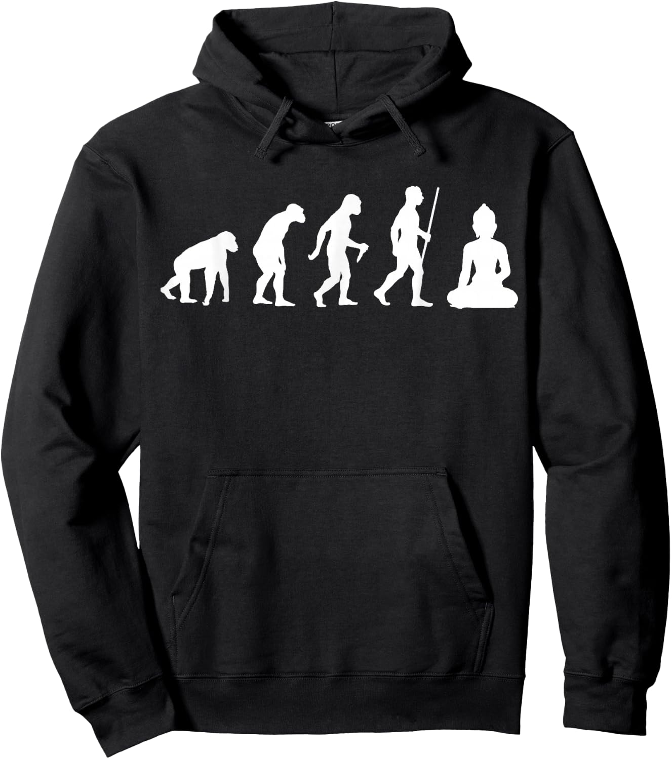 Funny Buddha Evolution Meditation | Buddhist Buddhism Gifts Hoodie - Hoodie | Black