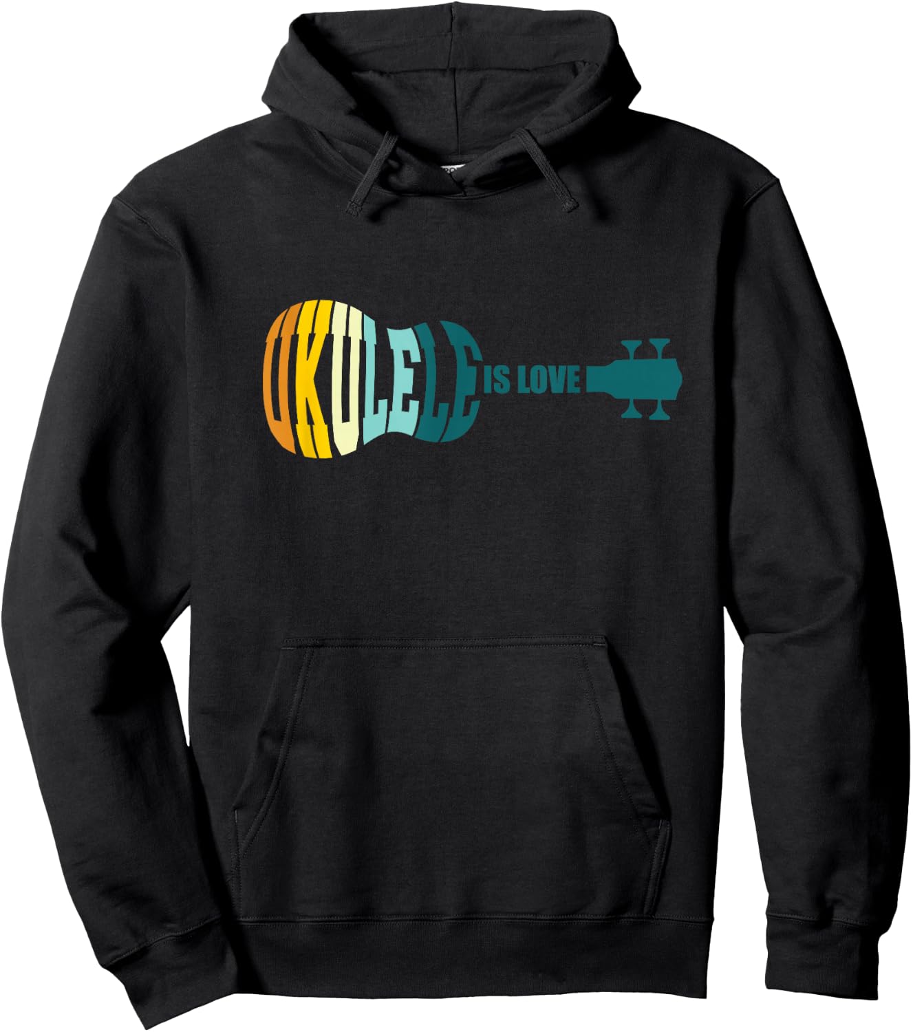 Ukulele Is Love Acoustic Hawaiian Musician Uke Aloha Guitar Hoodie - Hoodie | Black