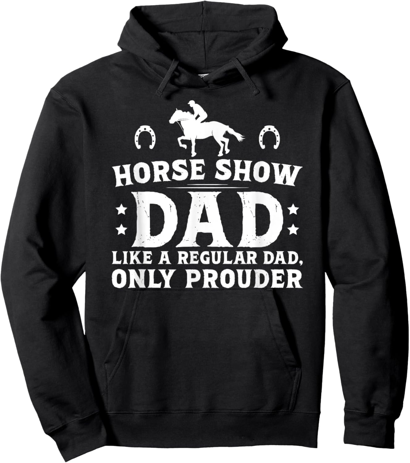 Horse Show Dad Definition Equestrian Dad Horse Show Father Hoodie - Hoodie | Black