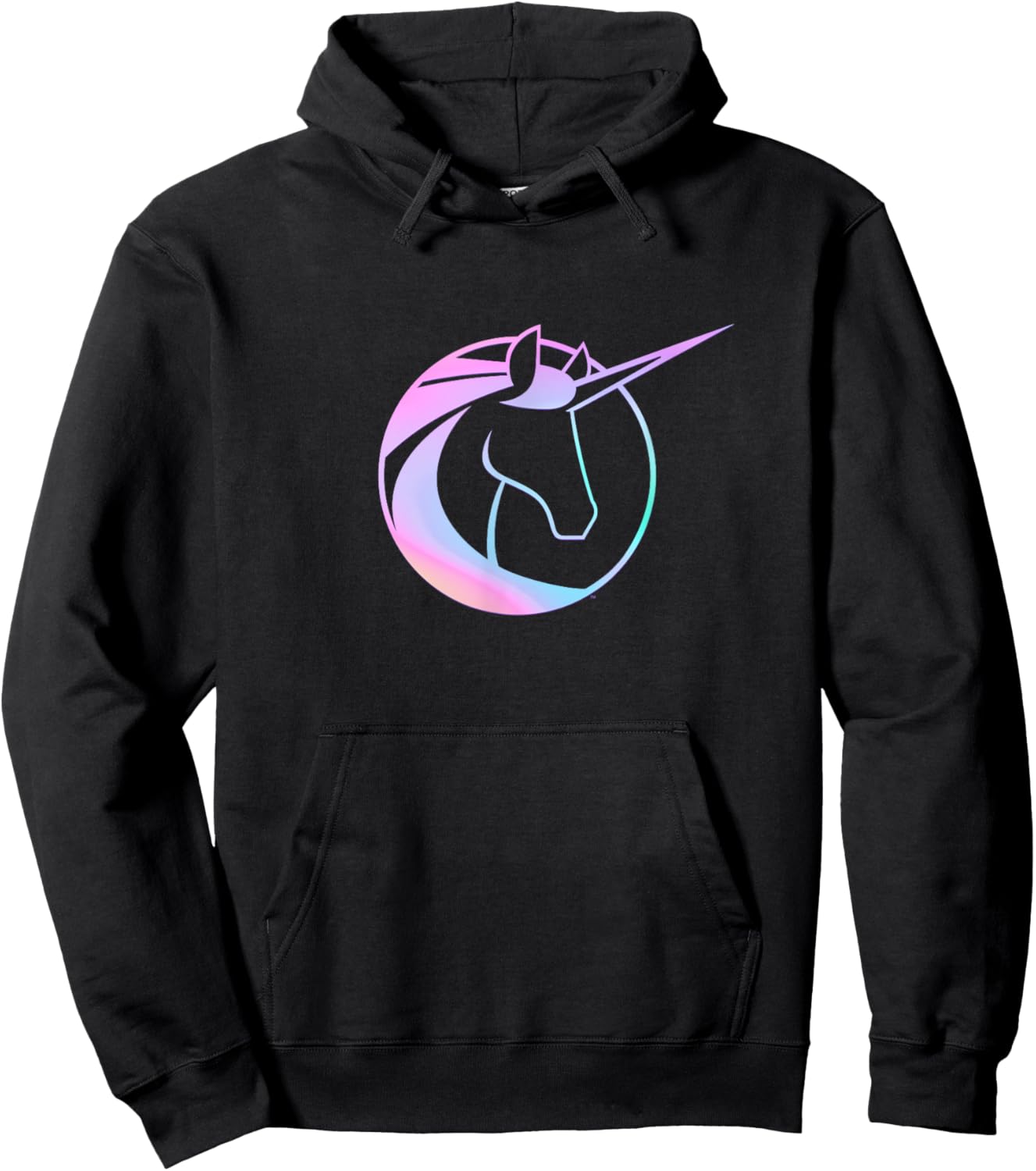Unicorn Academy Icon and Logo Front and Back Print Hoodie - Hoodie | Black