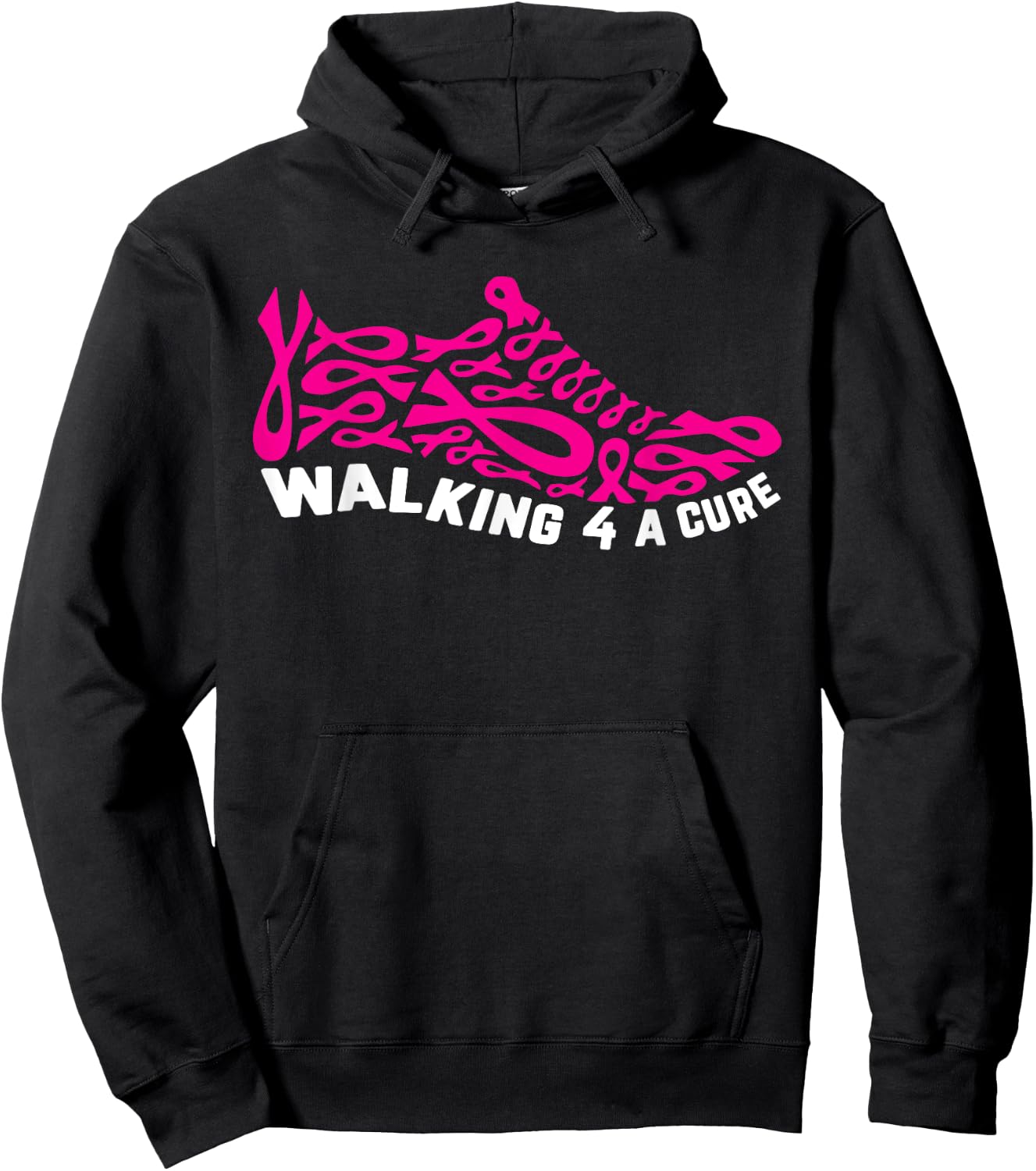 Breast Cancer Pink Ribbon Walk For Cure Cool Awareness Gifts Hoodie - Hoodie | Black