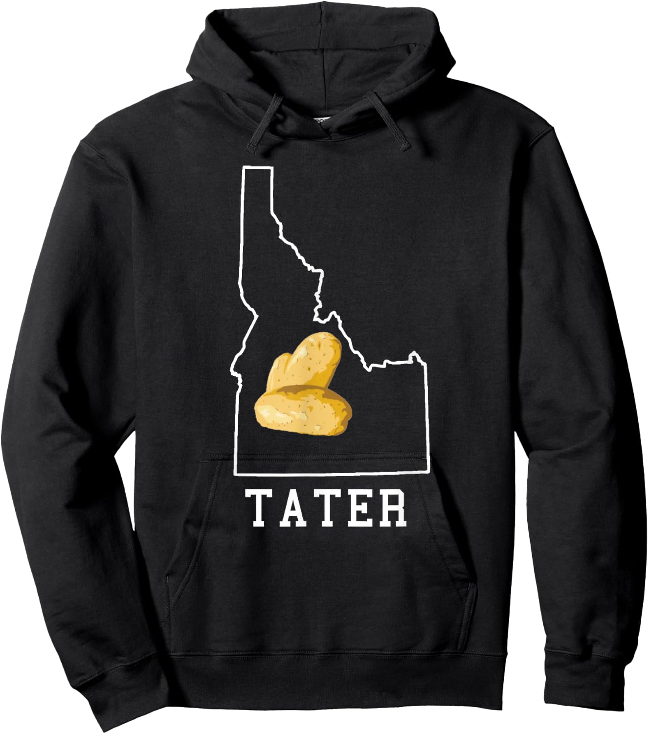 State of Idaho Map Idahoan Potato Tater Idaho Hoodie - Hoodie | Black