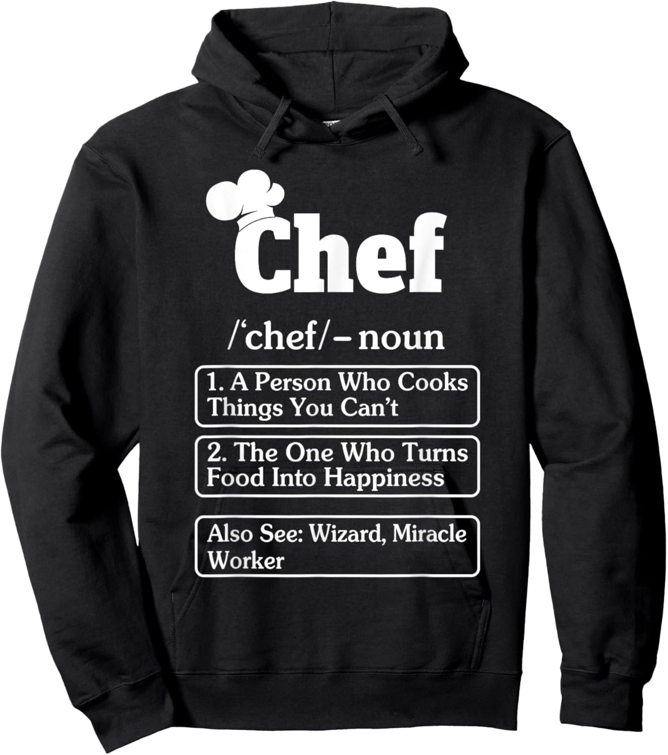 Funny Chef Definition Cooking Kitchen & Hoodie - Hoodie | Black