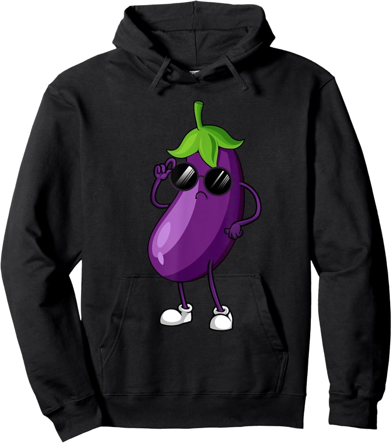 Cool Eggplant Art Women Kid Vegetable Eggplant Lover Hoodie - Hoodie | Black