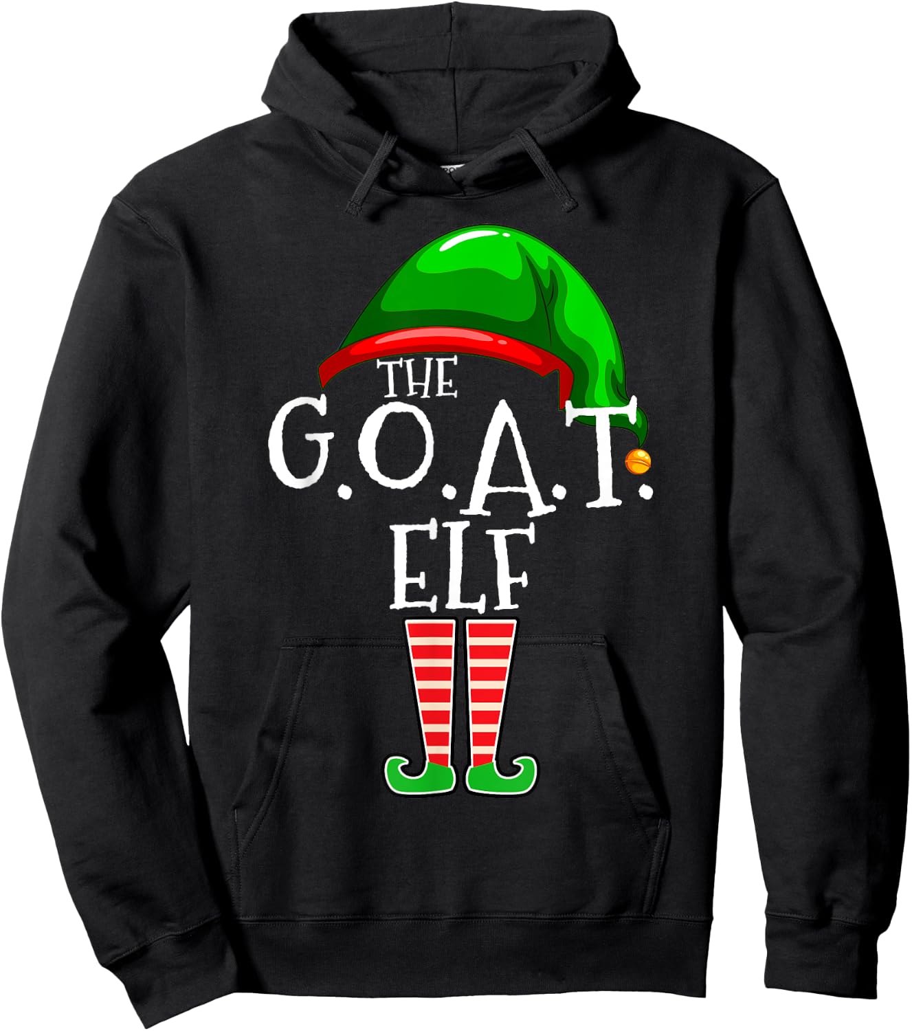 G.O.A.T. Elf Group Matching Family Christmas Gift Greatest Hoodie - Hoodie | Black