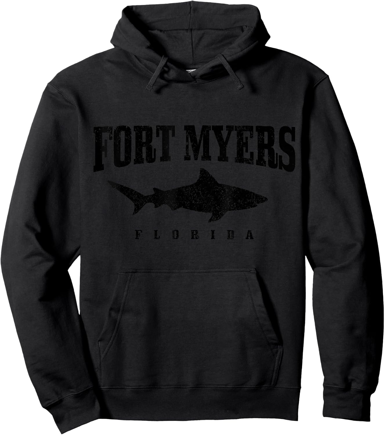 Fort Myers Beach Florida Scuba Diver Shark Diving Vintage Hoodie - Hoodie | Black