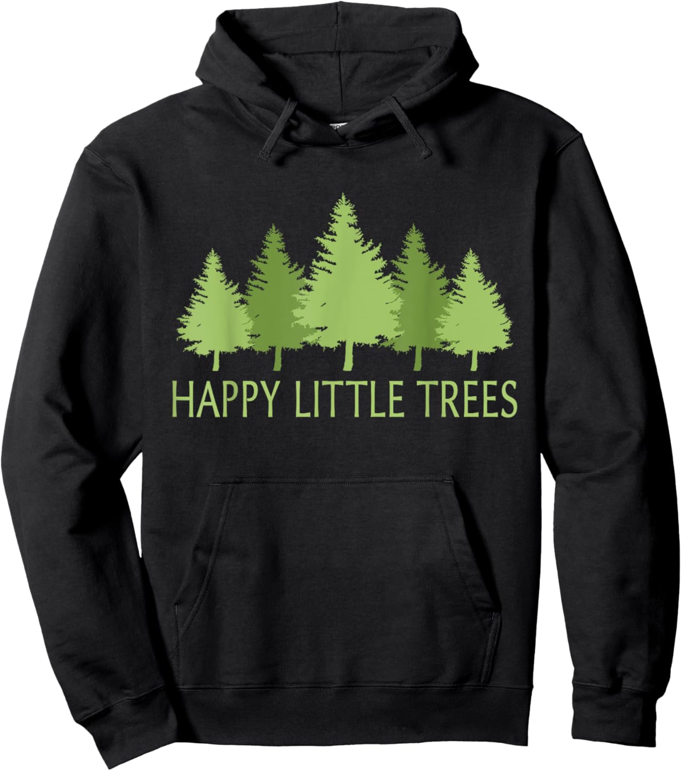 Happy Little Vintage Adorable Forest Funny Outfits Trees Hoodie - Hoodie | Black