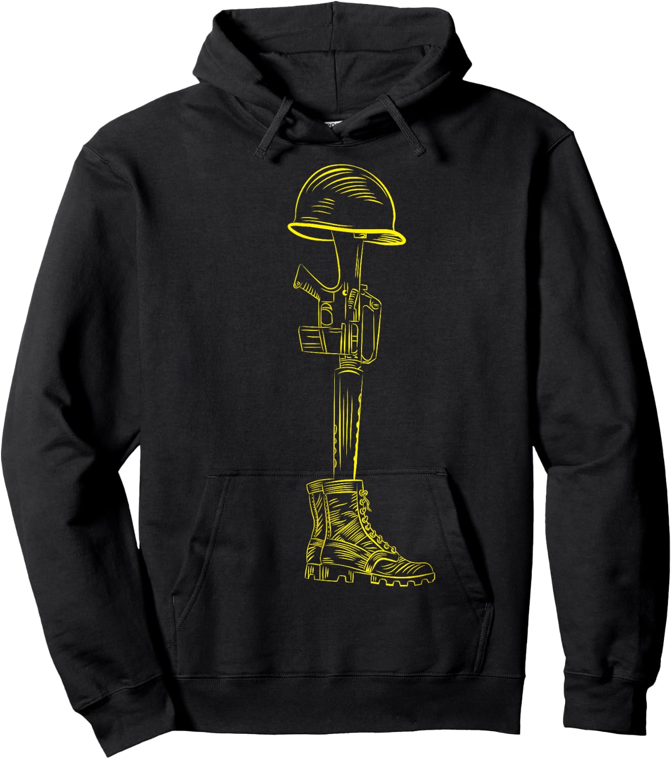 Battlefield Cross Rifle Helmet Memorial Hoodie - Hoodie | Black