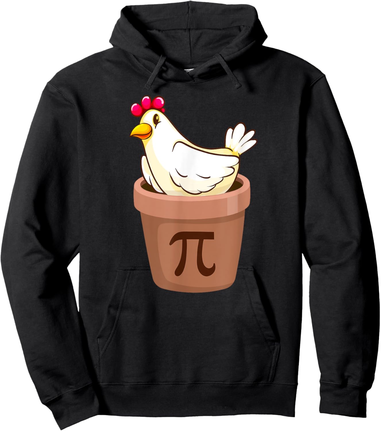 Chicken Pot Pi Day Funny Math pun Chicken Pi Day Cartoon Hoodie - Hoodie | Black