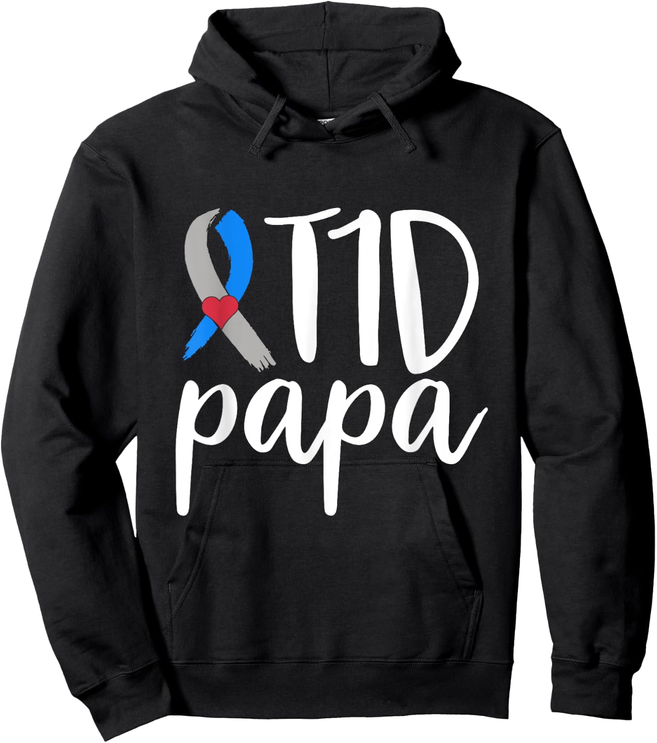T1D Papa Shirt Type 1 Diabetes Awareness Type One Warrior Hoodie - Hoodie | Black