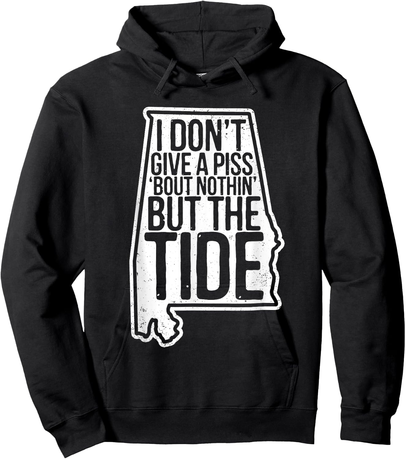 I Don’t Give A Piss About Nothing But The Tide Funny Label Hoodie - Hoodie | Black