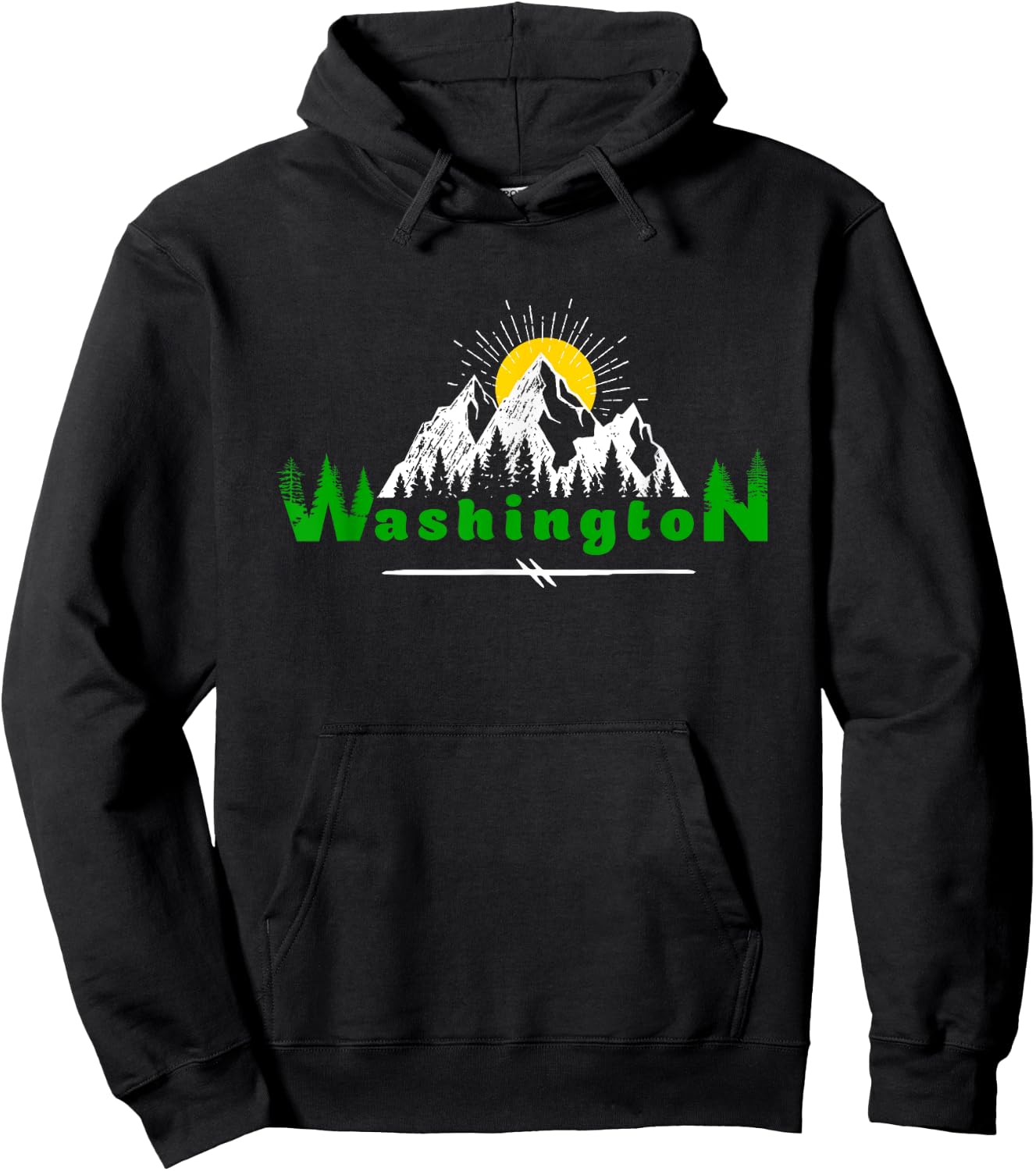 Washington Evergreen State for Outdoor Camping Hiking Hoodie - Hoodie | Black