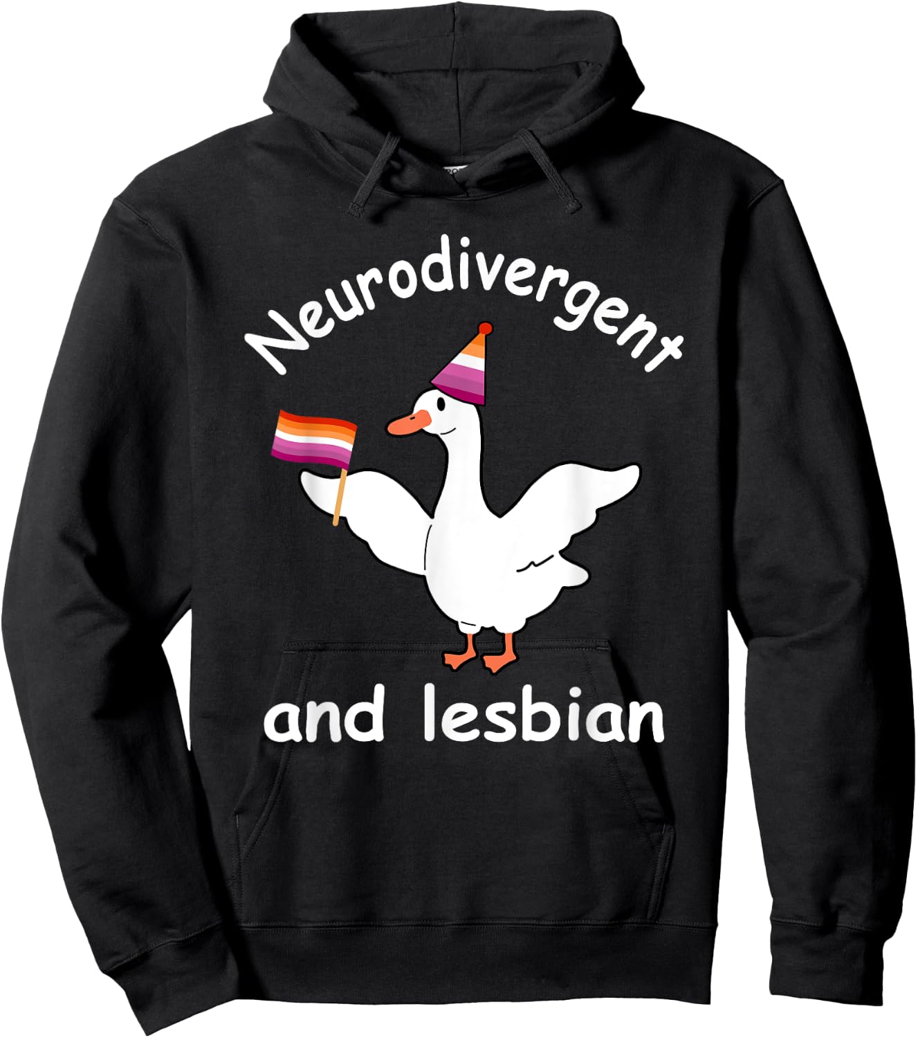 Neurodivergent&Lesbian Funny LGBT Design Hoodie - Hoodie | Black