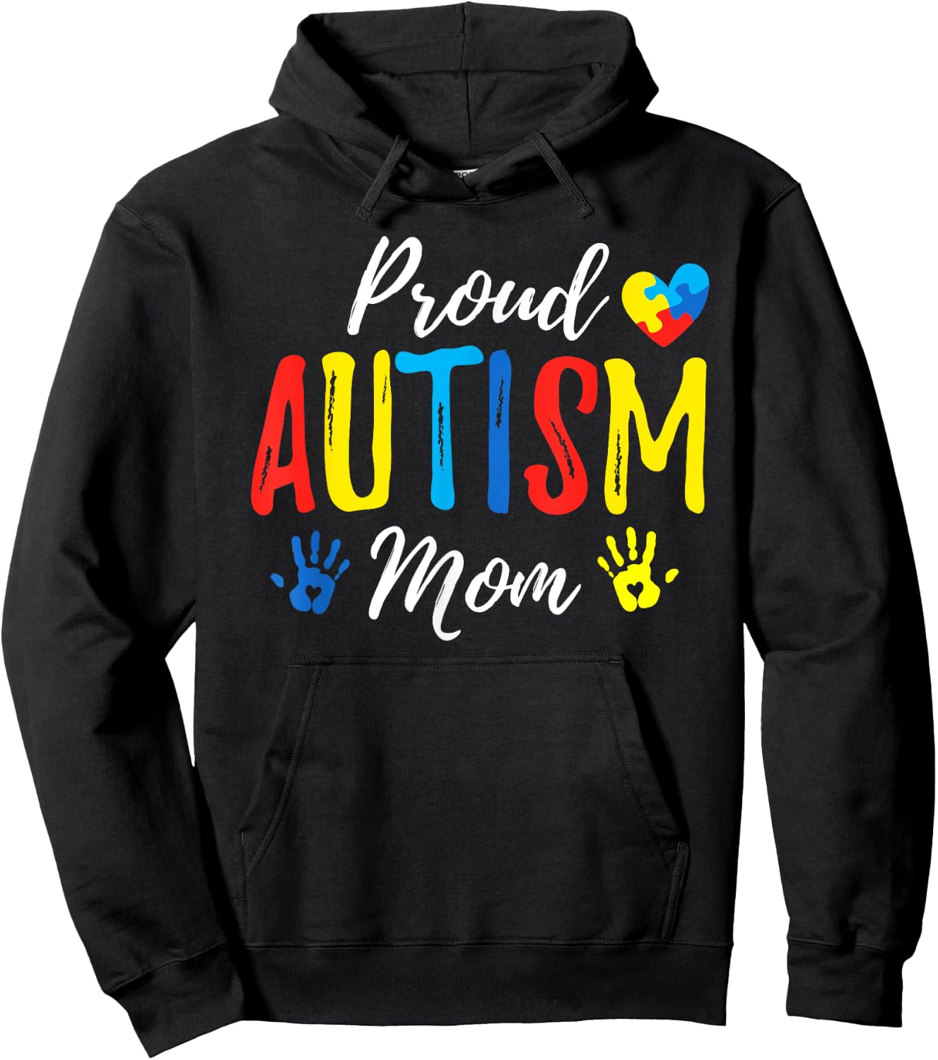 Proud Mom Autism Awareness Family Matching Shirt Hoodie - Hoodie | Black