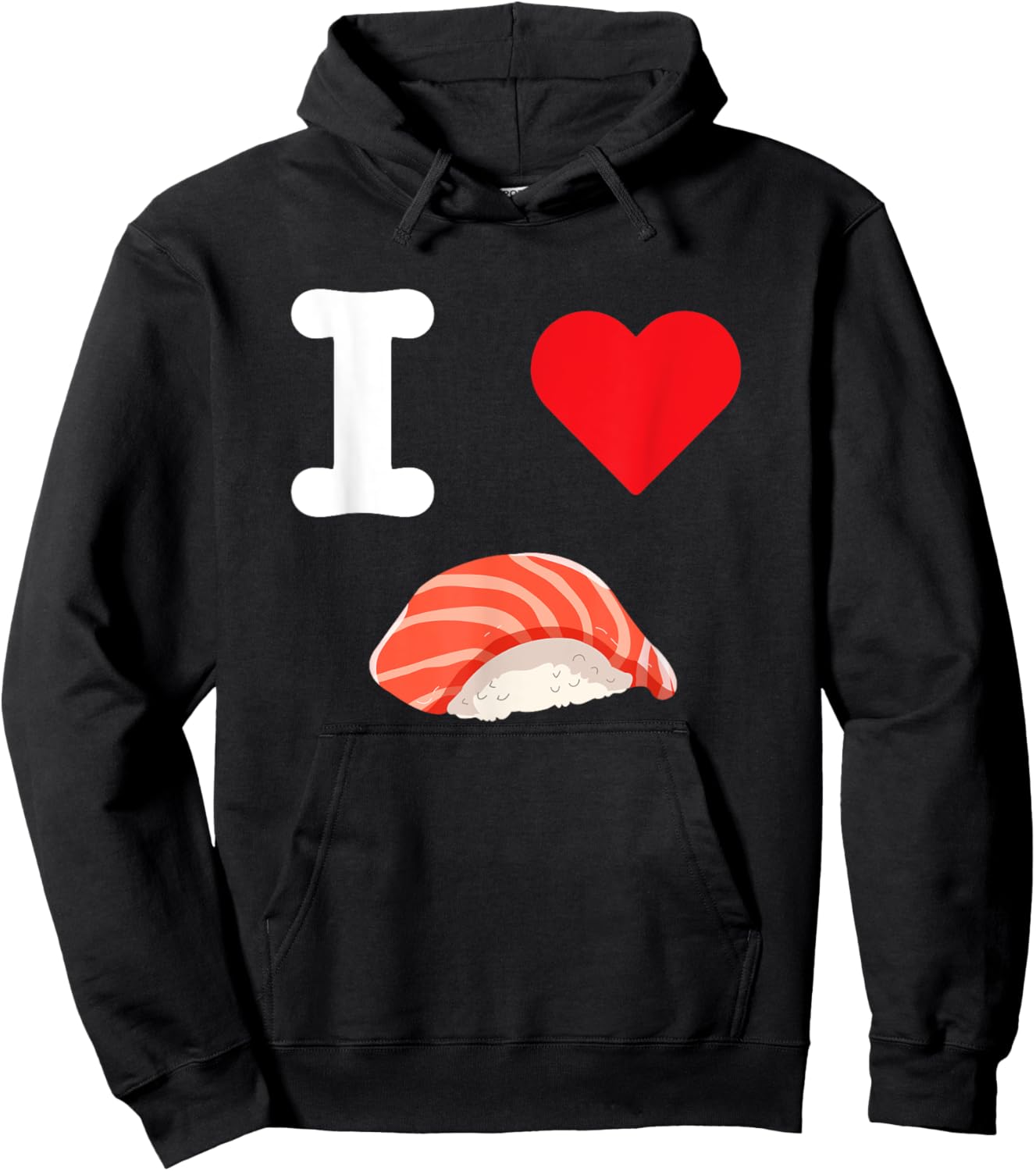 I Love Salmon Sushi Nigiri Seafood Japanese Food Fish Rice Hoodie - Hoodie | Black