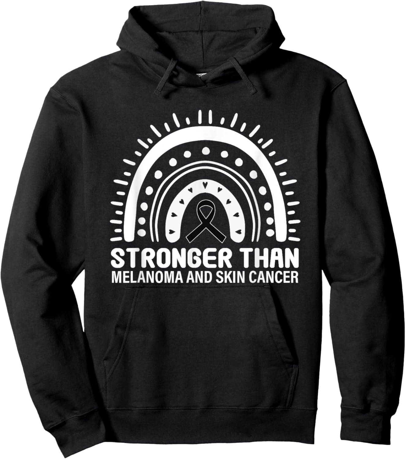 Stronger Than Melanoma Skin Cancer Hoodie - Hoodie | Black