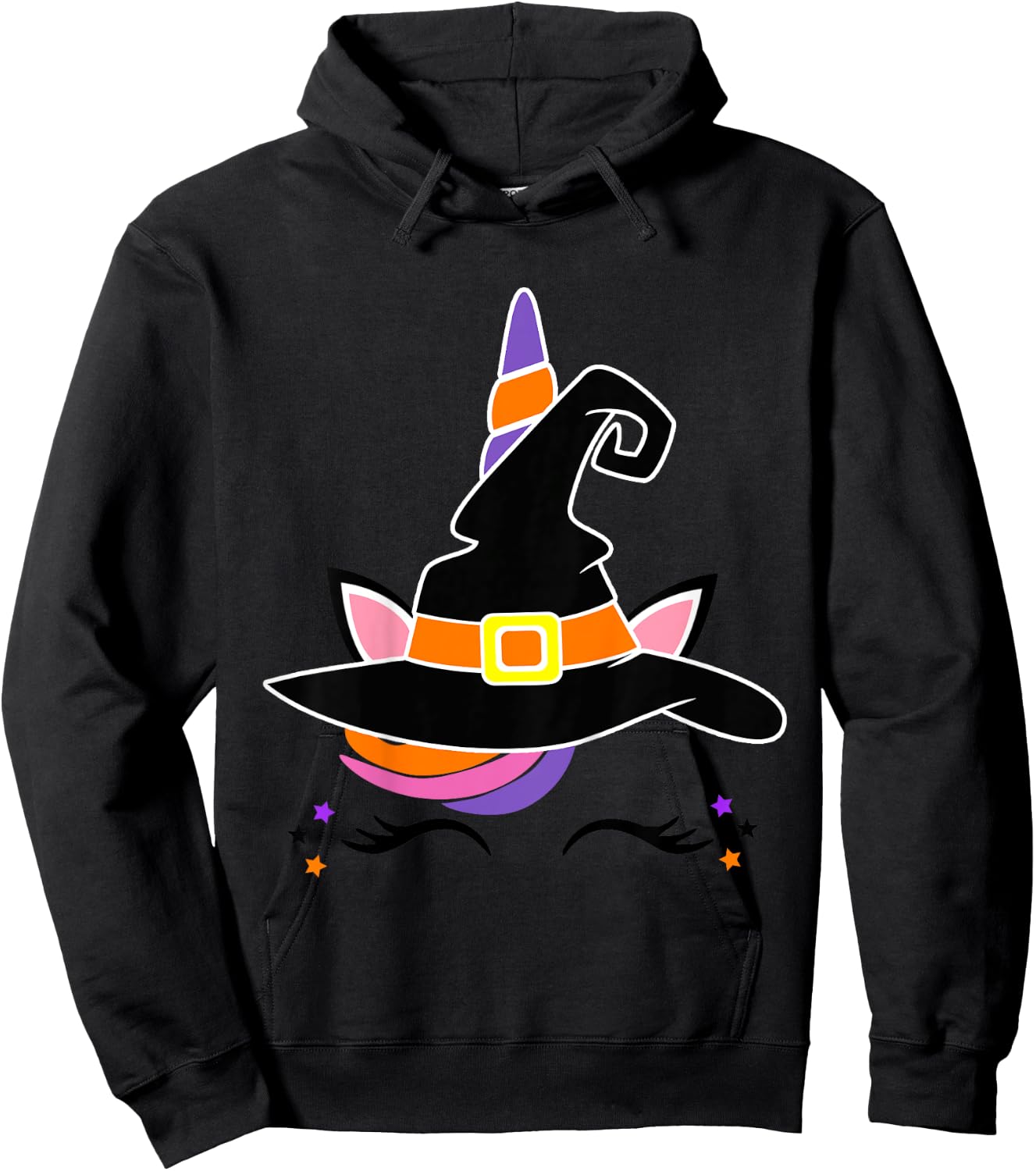 Kids Girls Unicorn Witch Baby and Toddler Halloween Witchy Hoodie - Hoodie | Black
