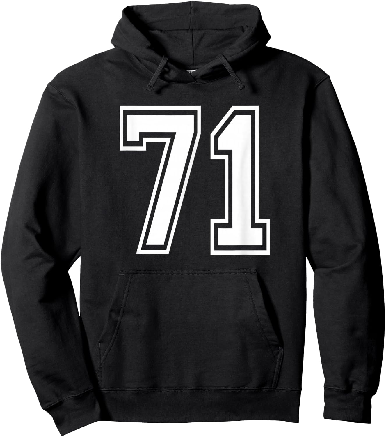 Number 71 Birthday 71st Sports Player Team Numbered Jersey Hoodie - Hoodie | Black
