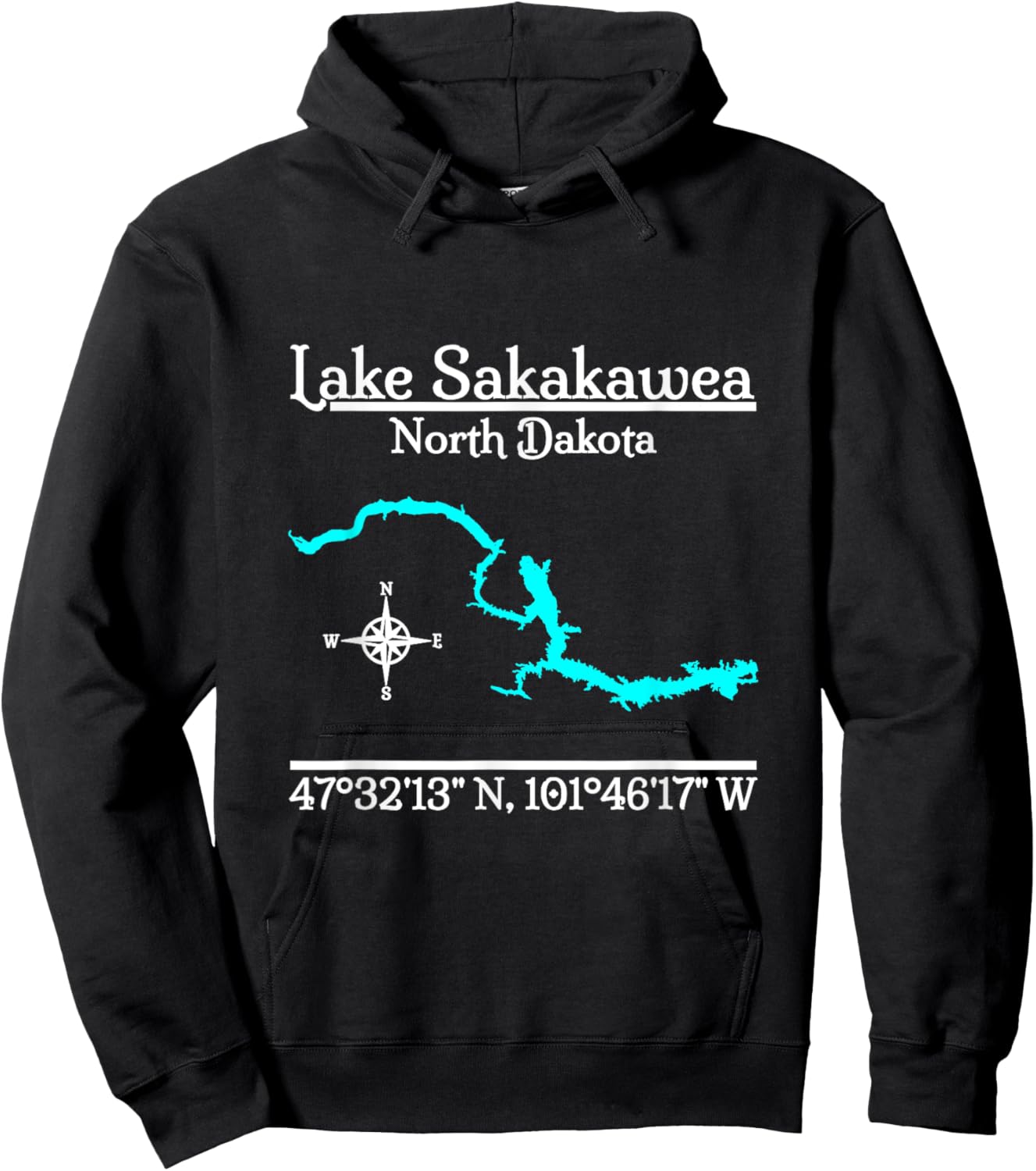 Lake Sakakawea - North Dakota Hoodie - Hoodie | Black