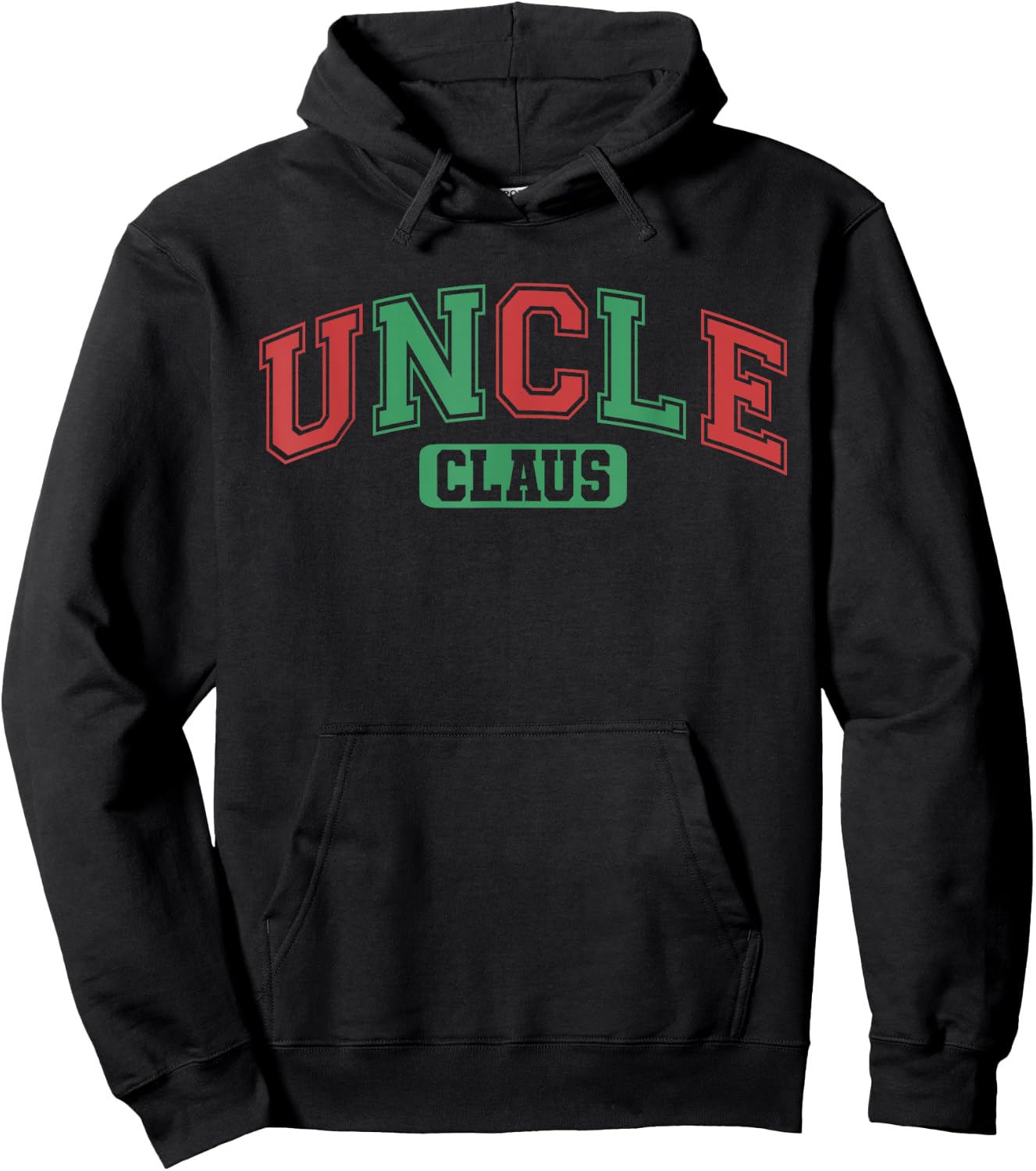 Uncle Claus Xmas Santa Hat Matching Family Christmas Pajamas Hoodie - Hoodie | Black