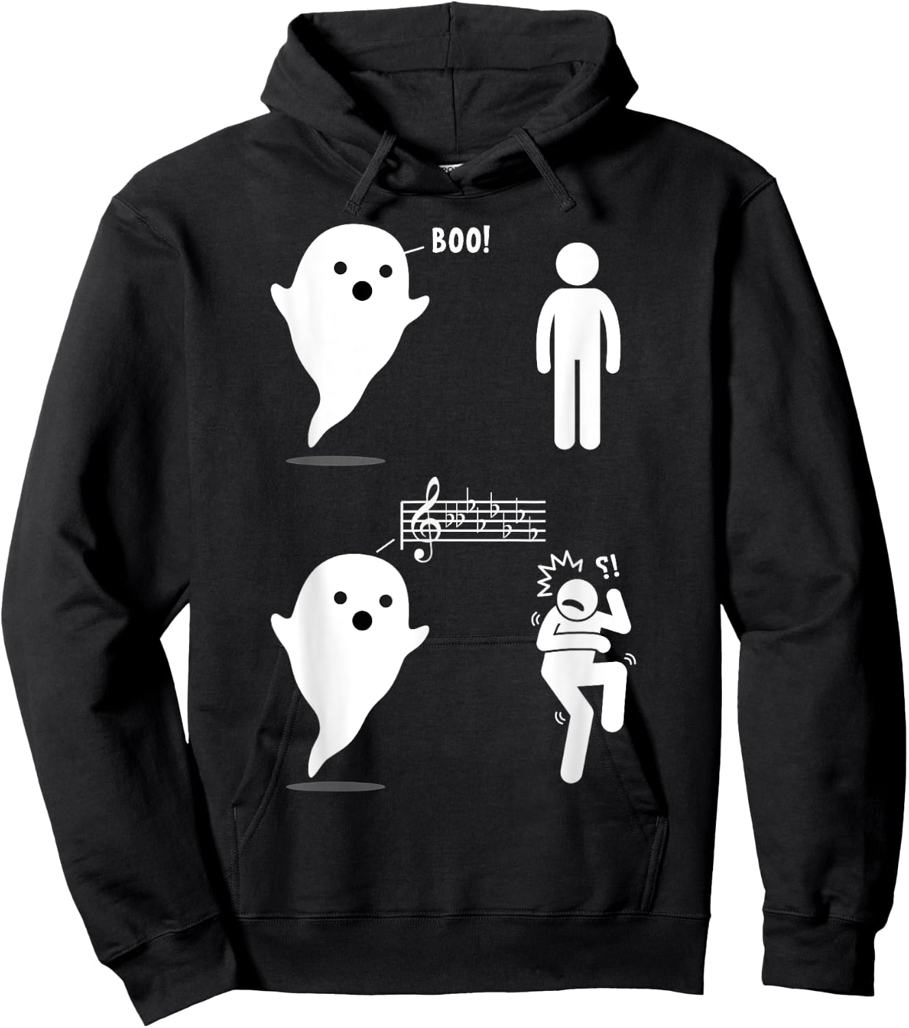 Musical Ghost Funny Music Theory Music Teacher Musician Hoodie - Hoodie | Black