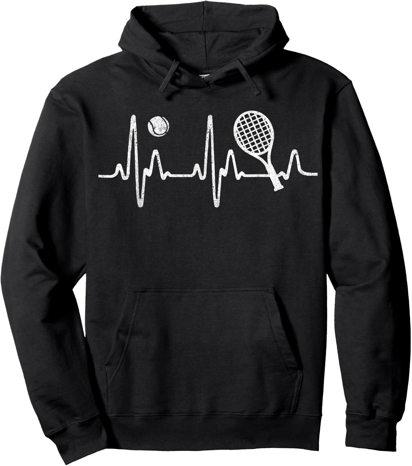 Tennis Heartbeat Shirt Best Tennis Gift Players Fans Hoodie - Hoodie | Black