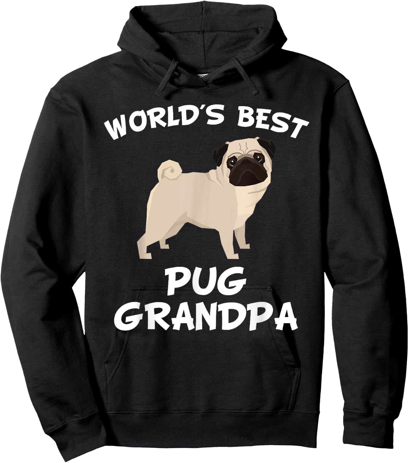 World's Best Pug Grandpa Shirt Hoodie - Hoodie | Black
