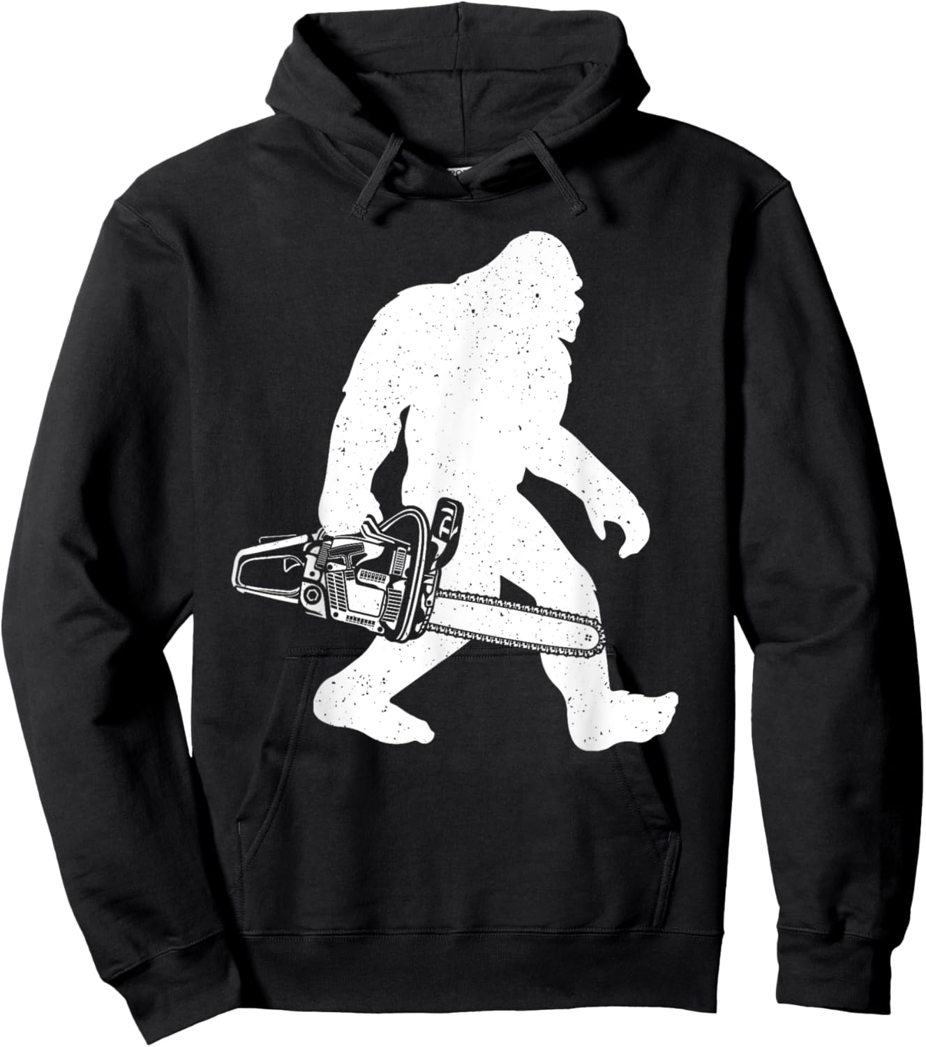 Cool Lumberjack Art Women Bigfoot Sasquatch Chainsaw Hoodie - Hoodie | Black