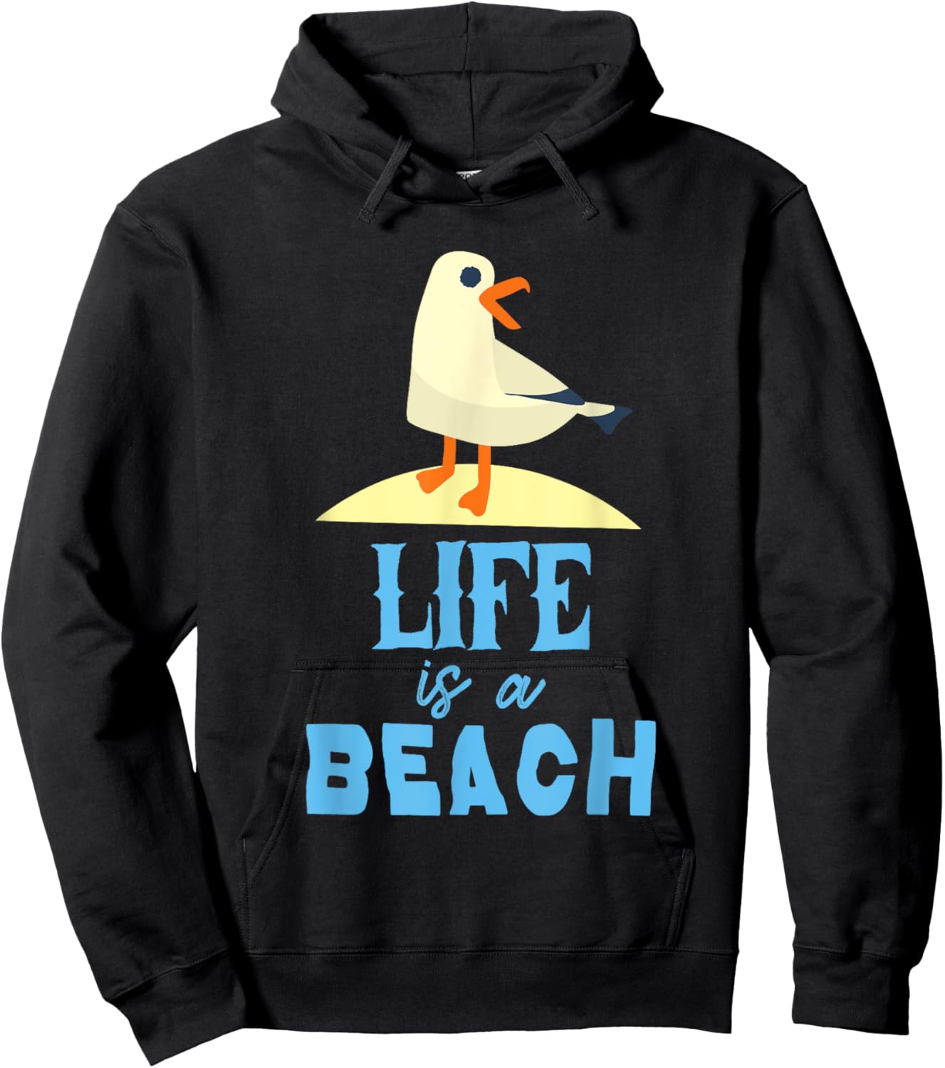 Life at the Beach Seagul bird at the beach life is a beach Hoodie - Hoodie | Black