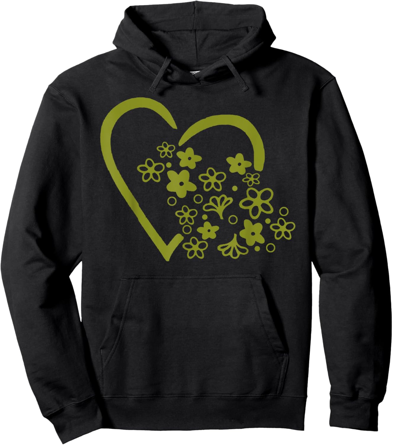 Daisy Spring Blossom Heart Vintage Pyrex (Green) Hoodie - Hoodie | Black