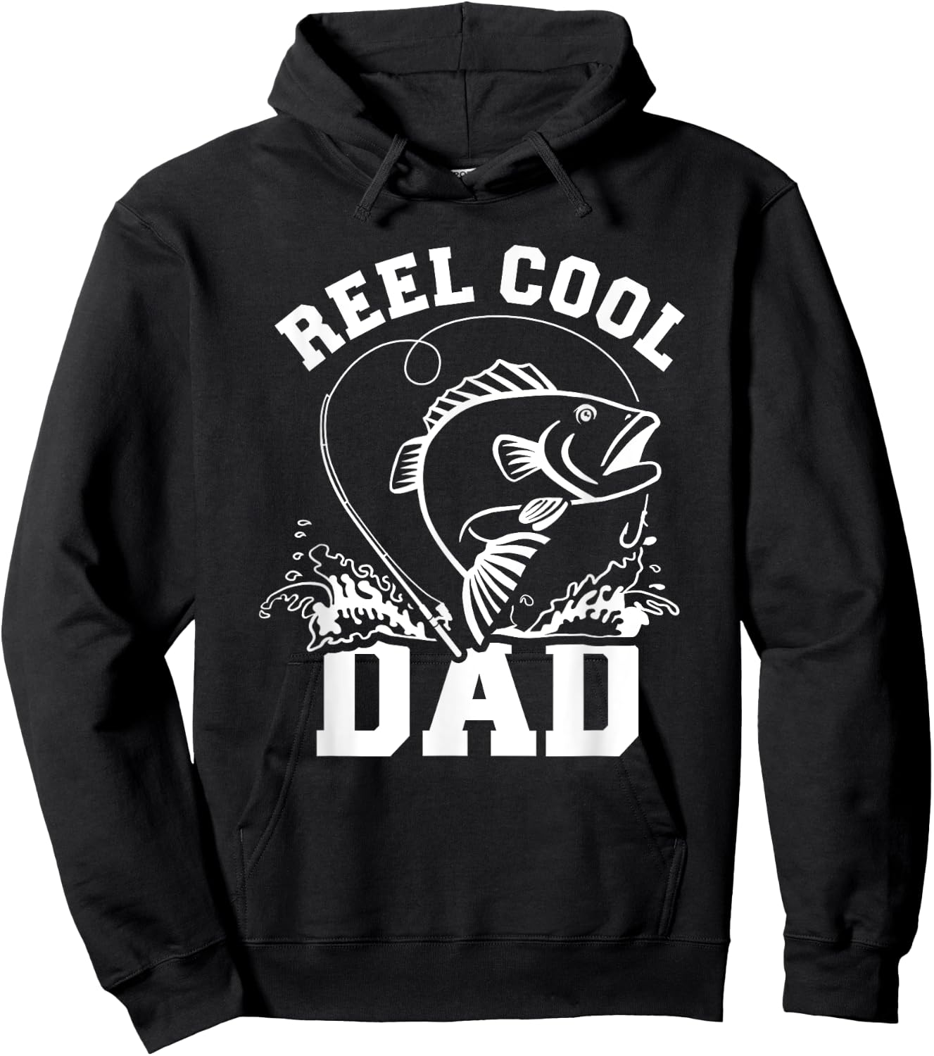 Reel cool dad fishing Hoodie - Hoodie | Black