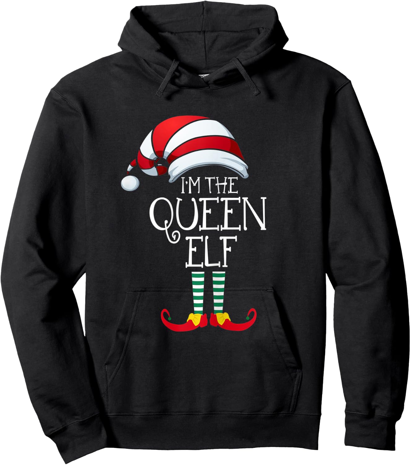 I'm The Queen Elf Family Matching Christmas Gift Group Hoodie - Hoodie | Black