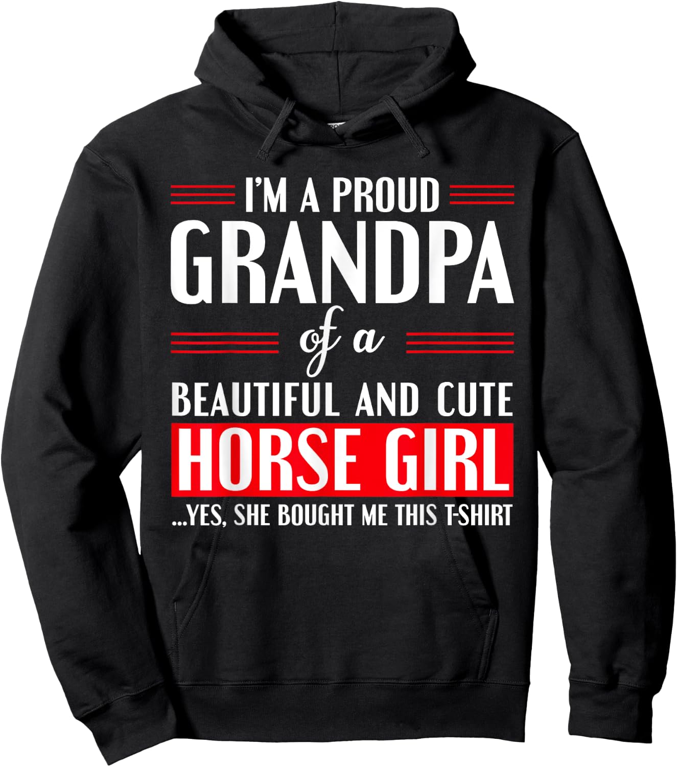 Gift Proud Grandpa of A Freaking Awesome Horse Girl Hoodie - Hoodie | Black