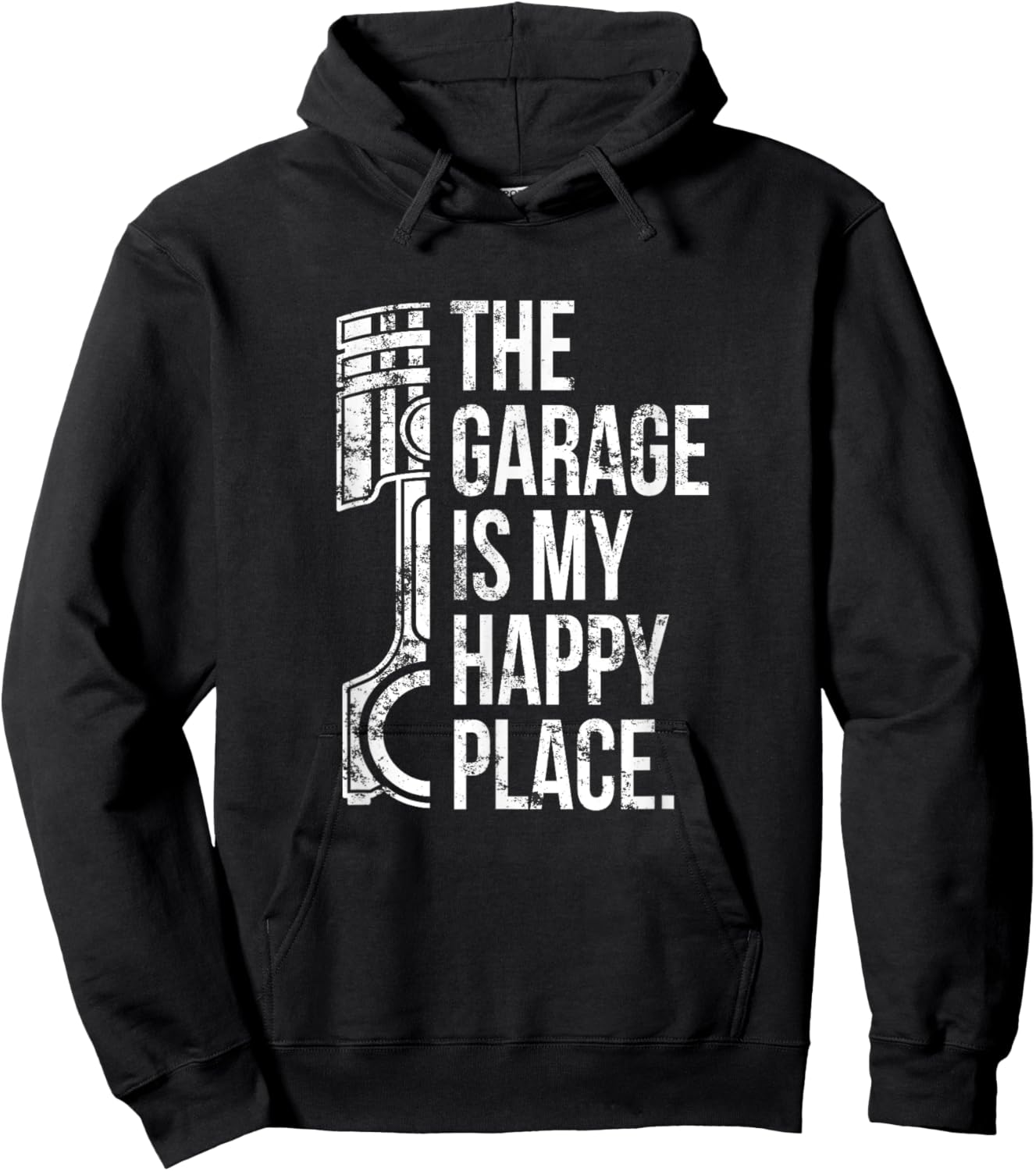 The Garage is my Happy Place Hoodie - Hoodie | Black
