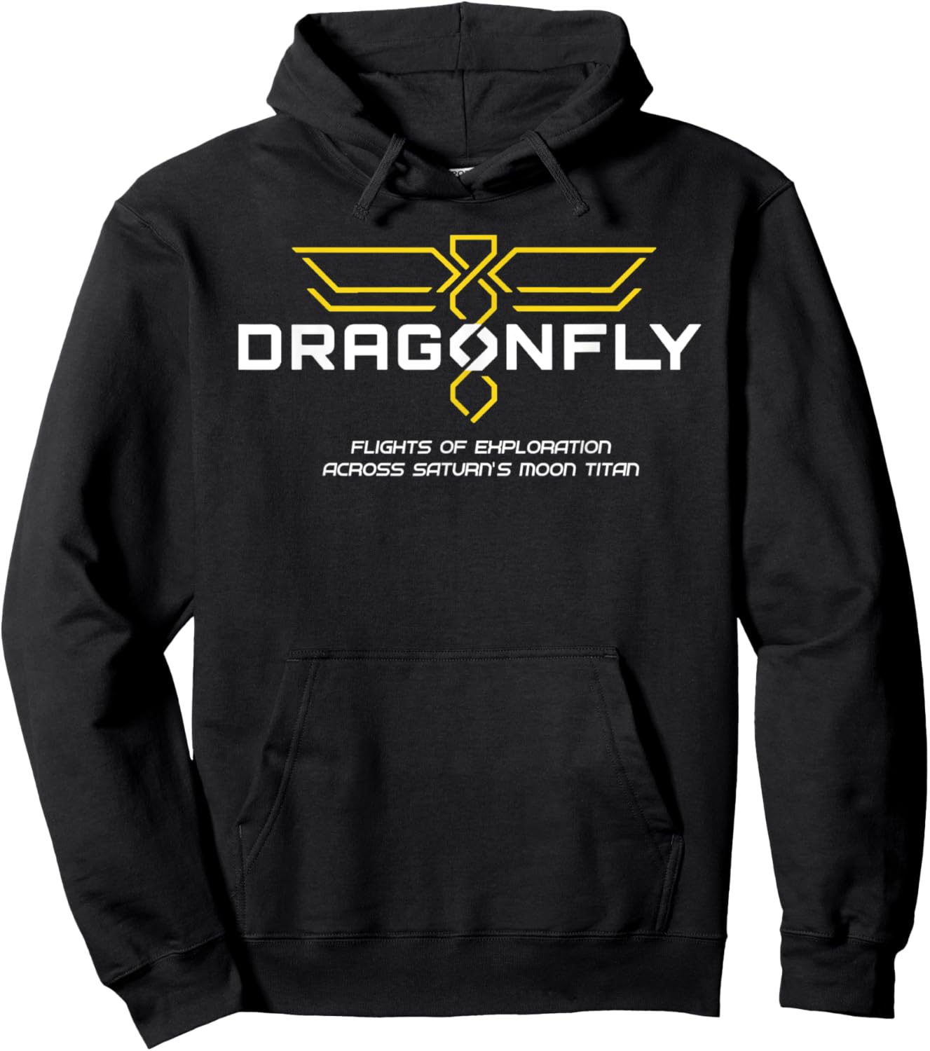 Dragonfly mission logo (white) Hoodie - Hoodie | Black