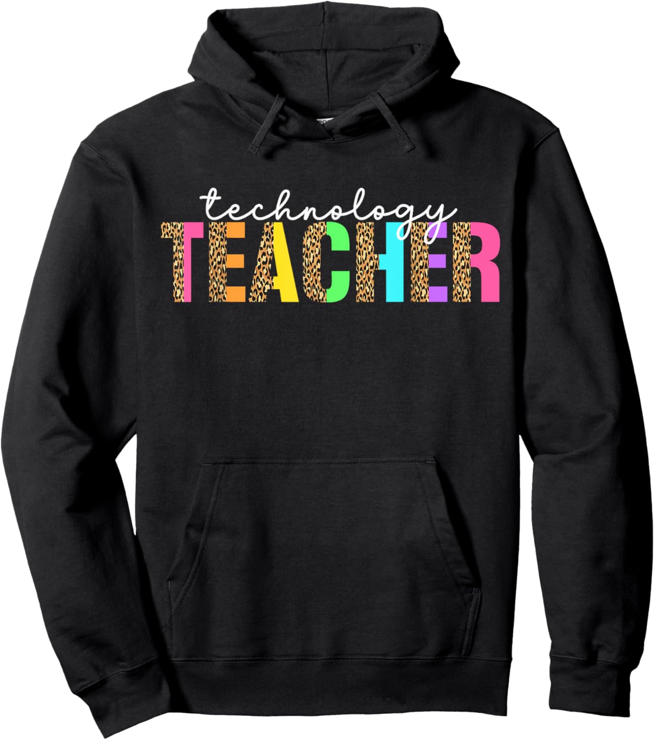 Computer Technology Teacher Leopard Tech Teacher Hoodie - Hoodie | Black