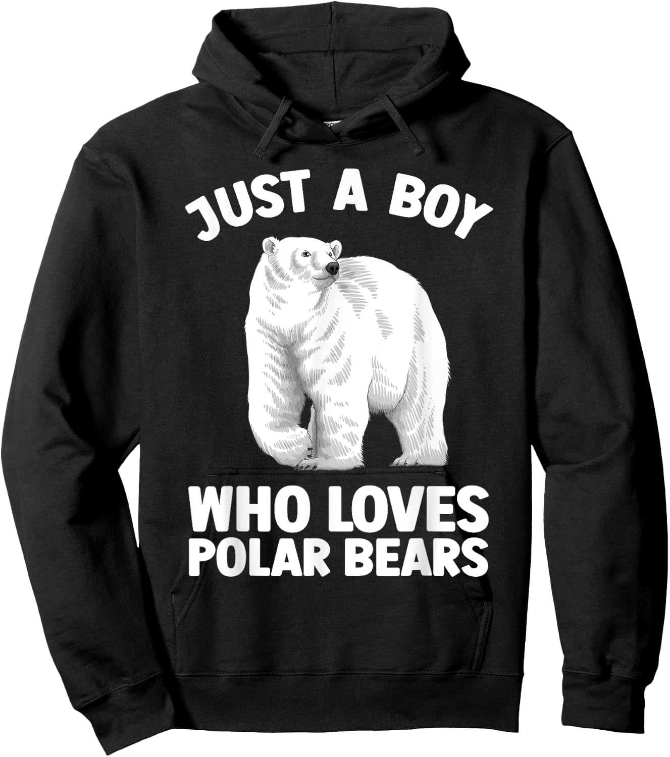 Cute Polar Bear Design Boys Arctic Polar Bear Lover Hoodie - Hoodie | Black