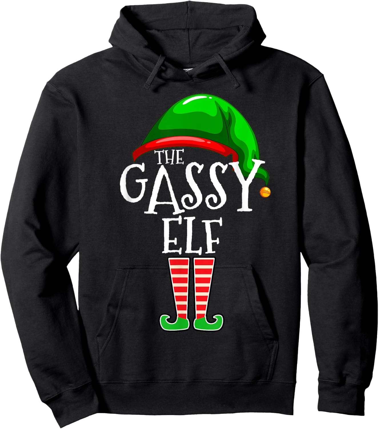 Gassy Elf Group Matching Family Christmas Gift Fart Farter Hoodie - Hoodie | Black