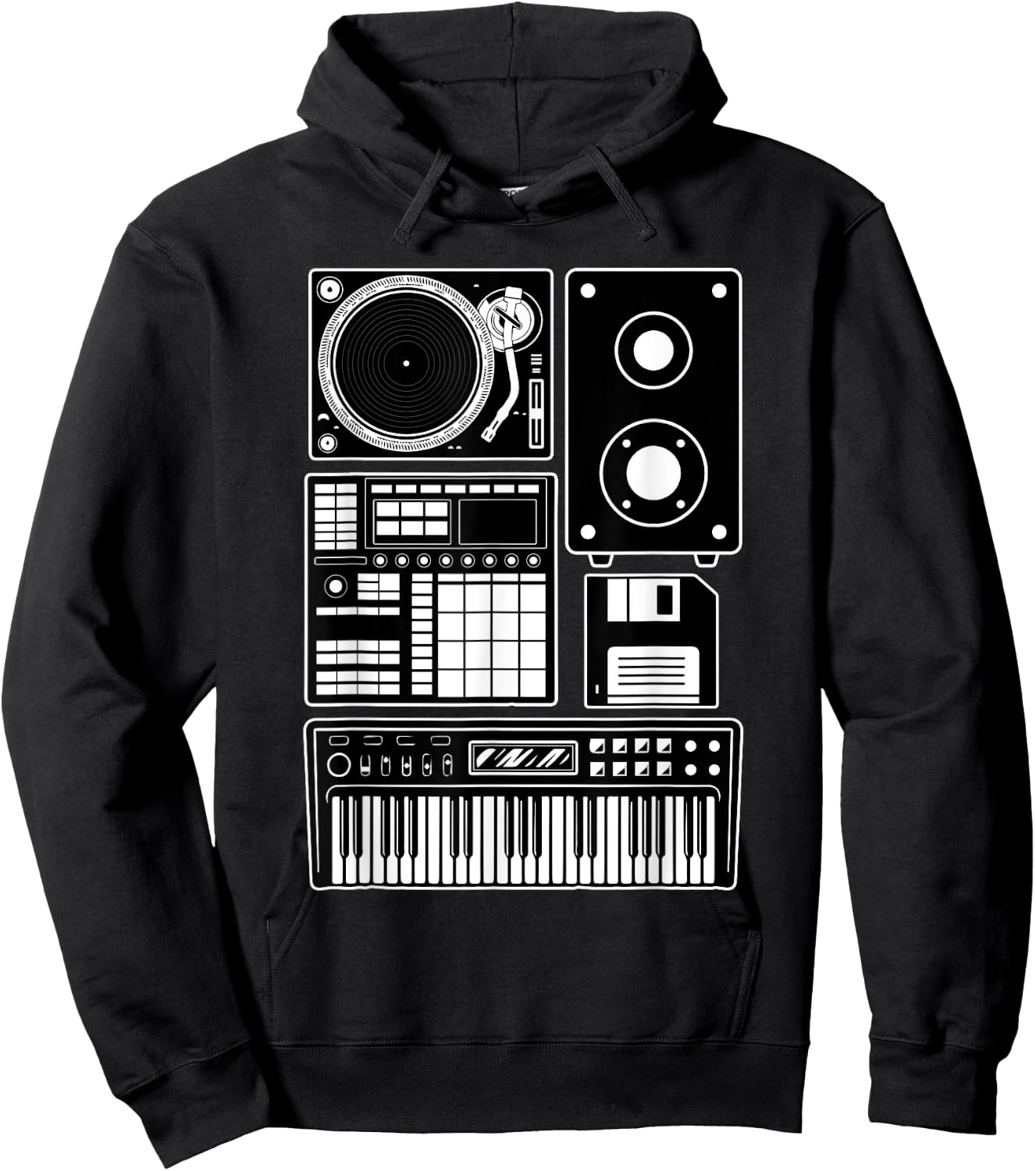 Funny Old School Hip Hop Rapper Beat Maker Rap Music Hoodie - Hoodie | Black