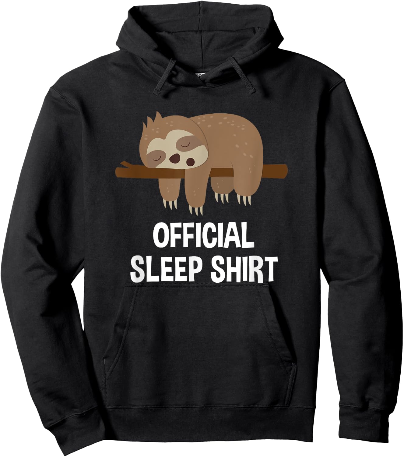 Official pajamas nightgown sloth gift Hoodie - Hoodie | Black