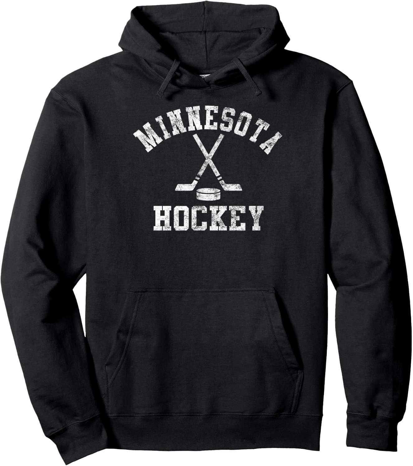 Vintage Minnesota Hockey Hoodie - Hoodie | Black
