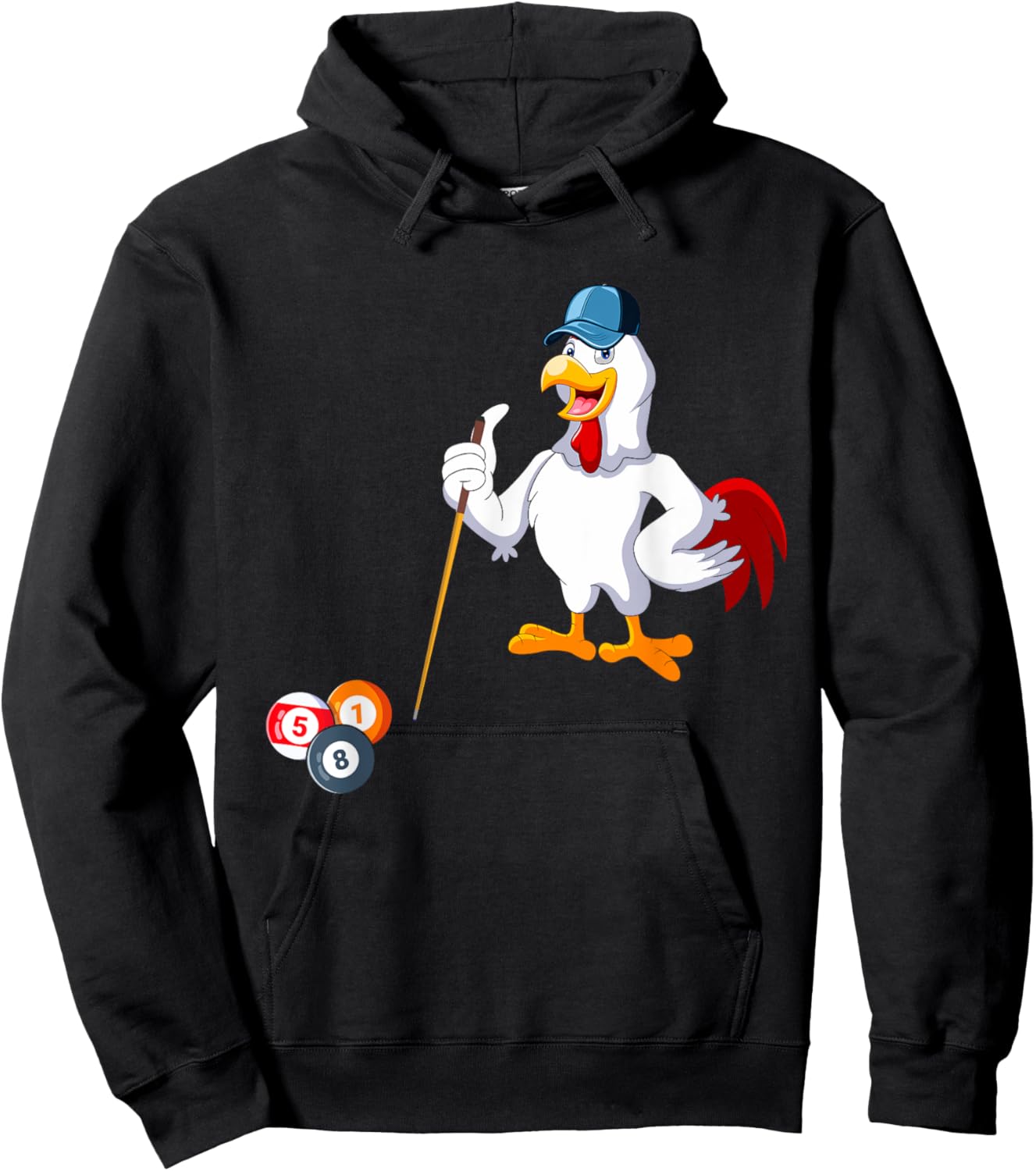 Chicken Playing Billiards Costume Billiards Player Family Hoodie - Hoodie | Black