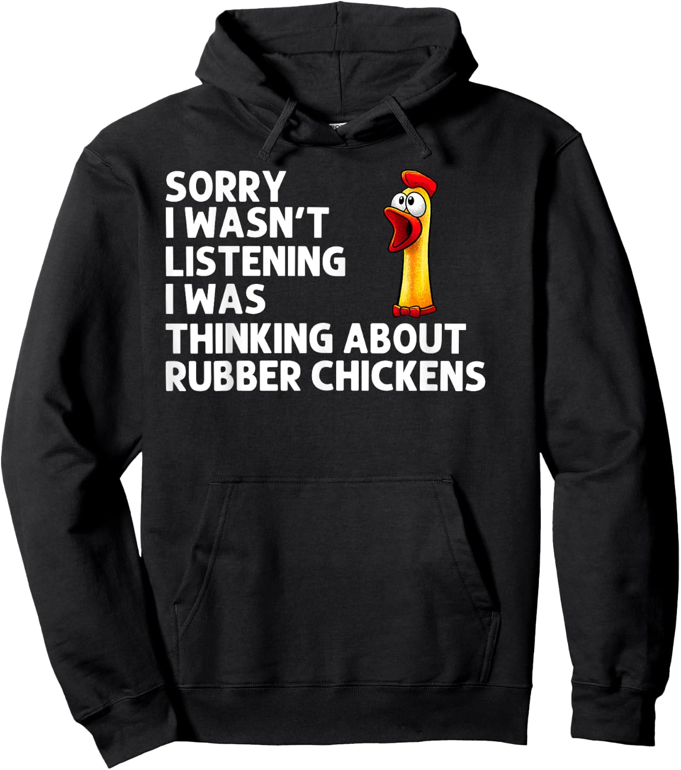 Funny Rubber Chicken Art Women Giant Rubber Chicken Hoodie - Hoodie | Black