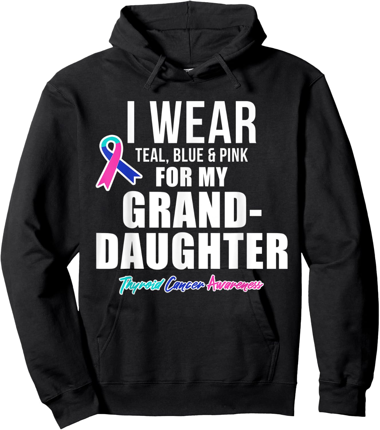 Thyroid Cancer Shirt for Granddaughter Awareness Products Hoodie - Hoodie | Black