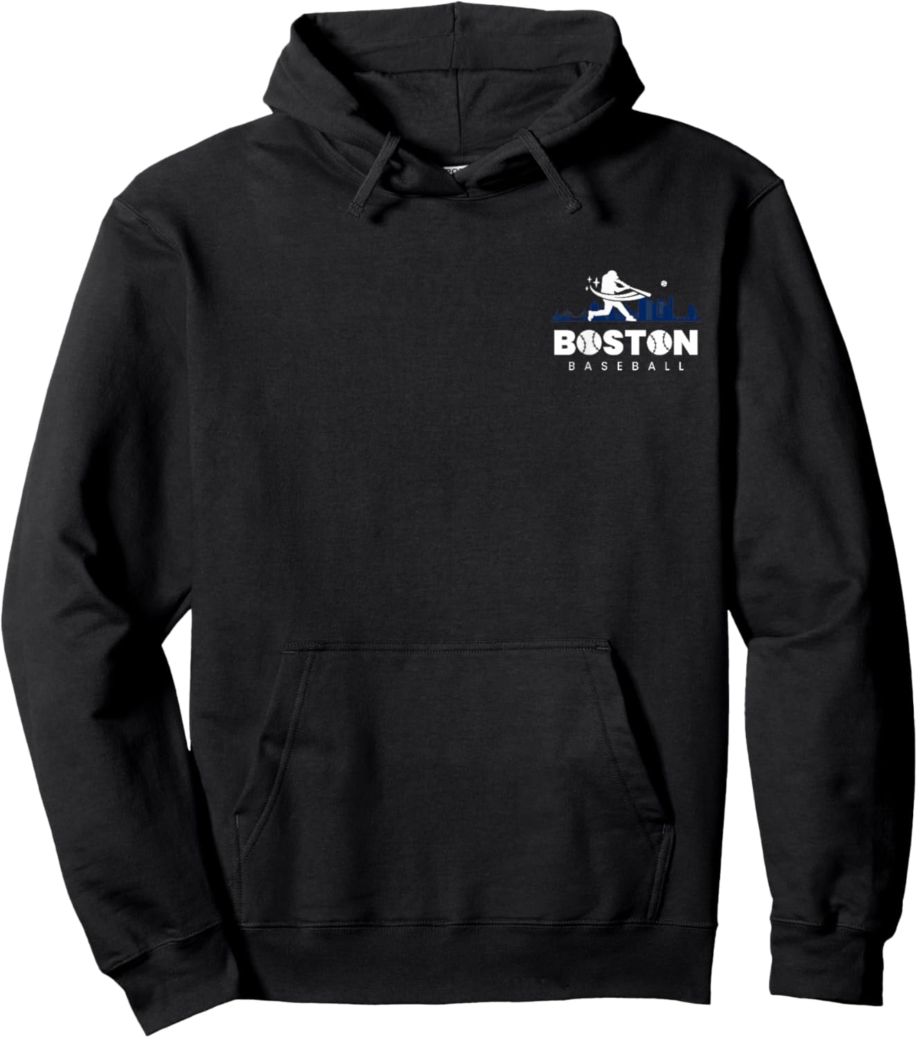 Boston Baseball Vintage Minimalist Retro Baseball Lover Hoodie - Hoodie | Black