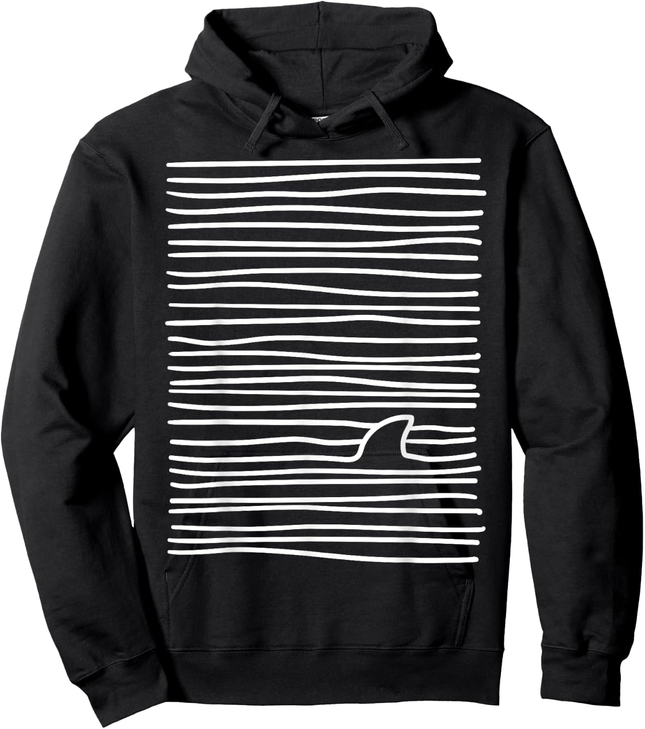 Minimalist Line Drawing Simple Unique Shark Fin Hoodie - Hoodie | Black