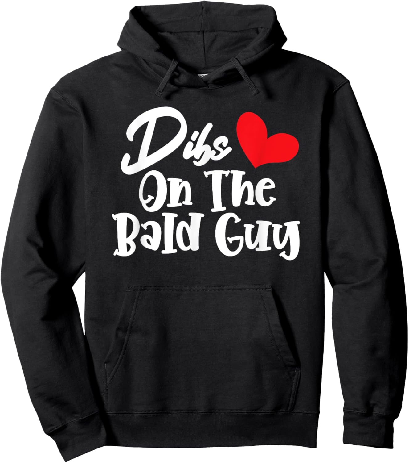 Dibs On The Bald Guy, Bald Headed Wife Girlfriend Boyfriend Hoodie - Hoodie | Black