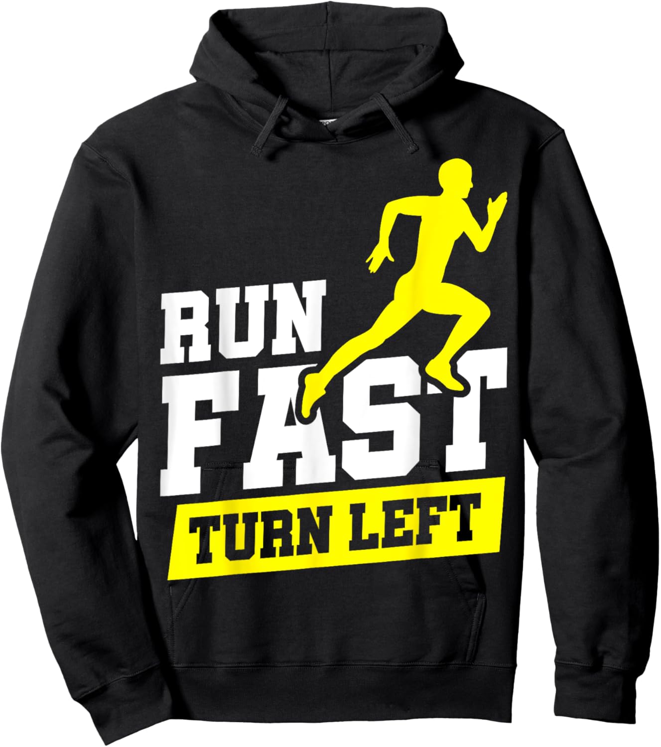 Run Fast Turn Left Track Hoodie - Hoodie | Black