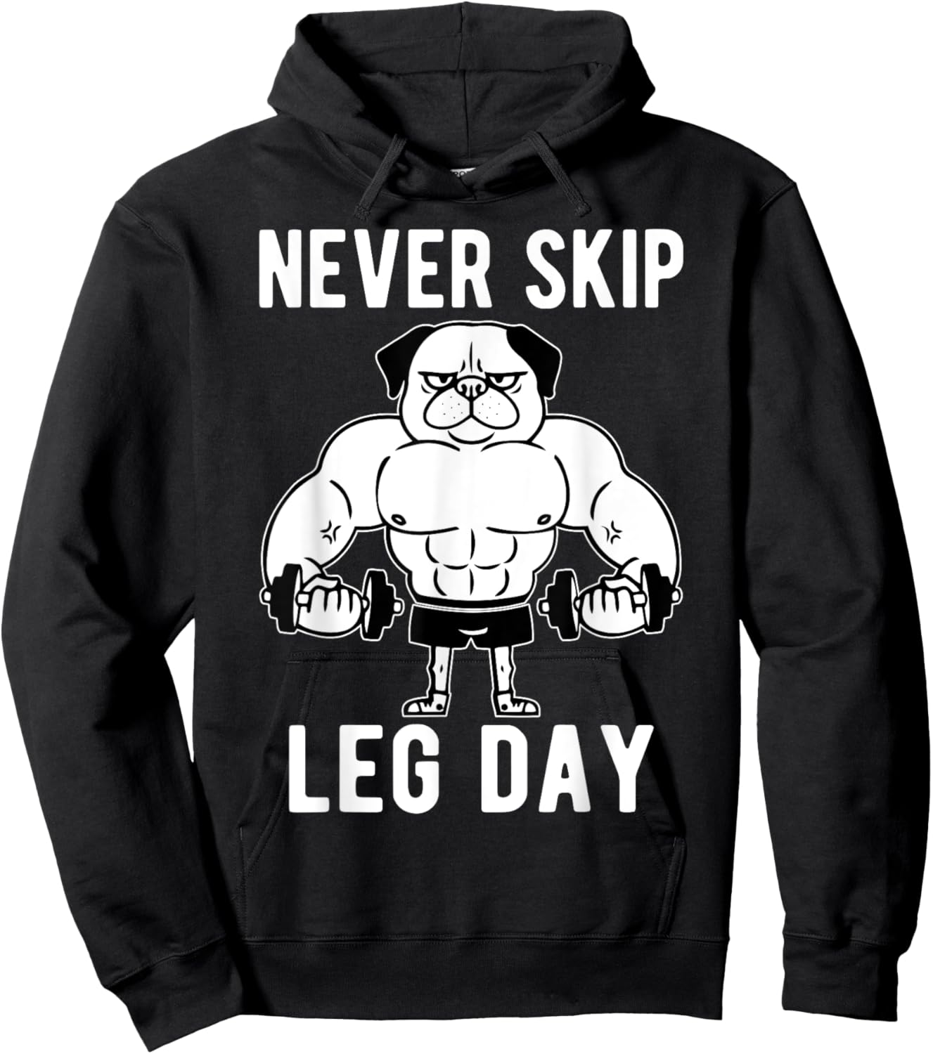 Funny Leg Day Designs Collection Never Skip Leg Day , -Adults, Black, Small, Short Sleeve Hoodie - Hoodie | Black