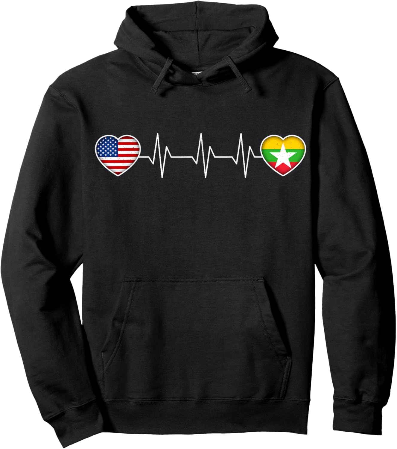 Myanmar & USA Hoodie - Hoodie | Black